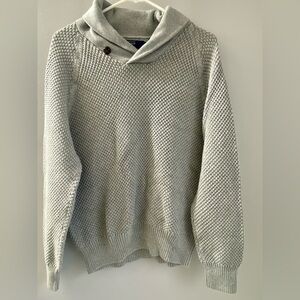 J. Crew Grey Pullover Knit Sweater 100% Cotton Button